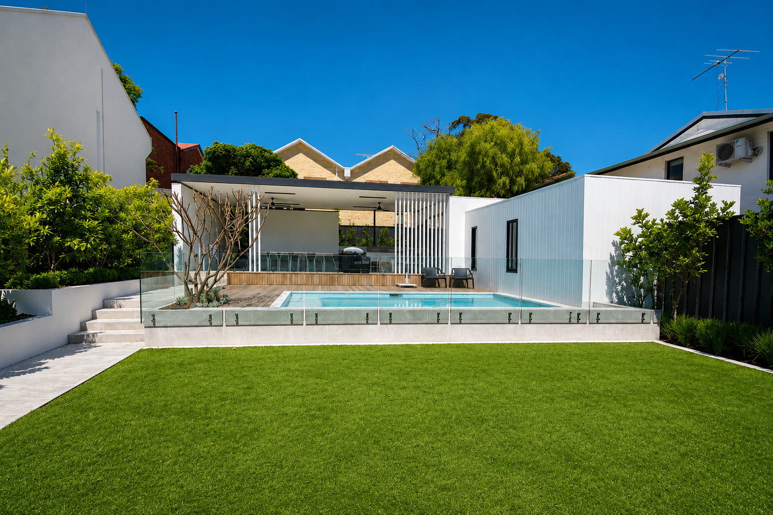 Completed BAU BUILT pool and outdoor living project